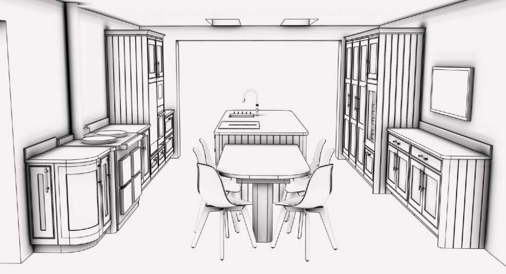 Large kitchen sketch