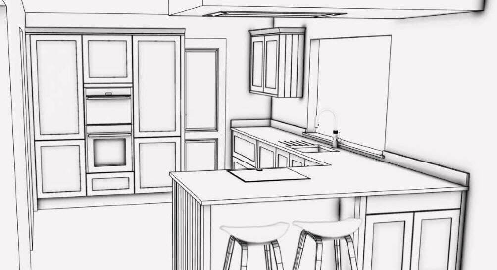 Medium kitchen sketch